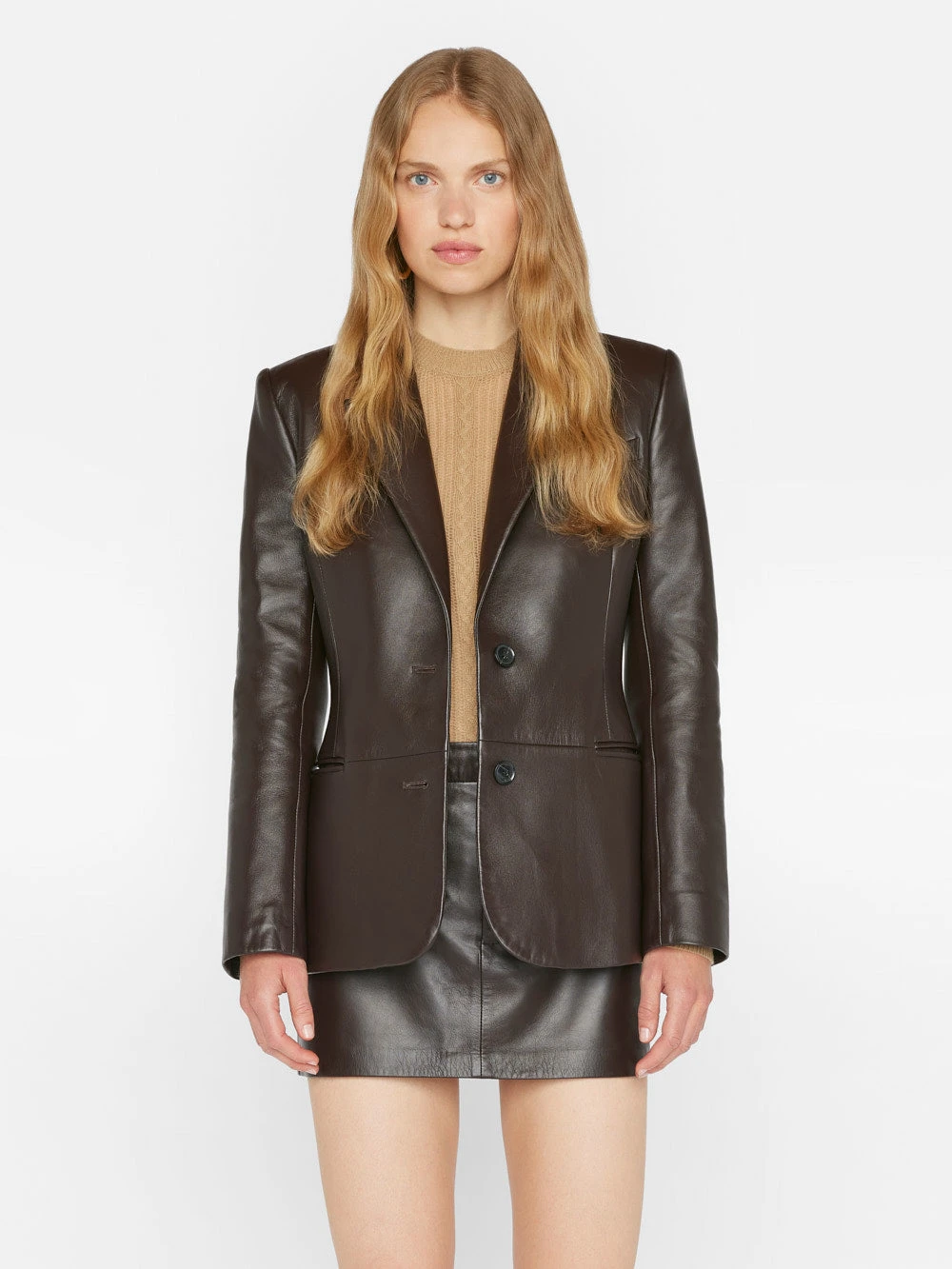 The Femme Leather Blazer -- Espresso 5 The Femme Leather Blazer -- Espresso - Image 3