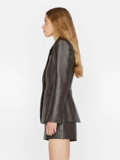 The Femme Leather Blazer -- Espresso 12 The Femme Leather Blazer -- Espresso -Chic Attire Store LWLT0706 ESPRESSO 0928