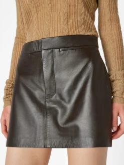Leather Mini Skirt -- Espresso 10 Leather Mini Skirt -- Espresso -Chic Attire Store LWLT0707 ESPRESSO 0950