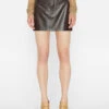 Leather Mini Skirt -- Espresso 2 Leather Mini Skirt -- Espresso -Chic Attire Store LWLT0707 ESPRESSO 0957
