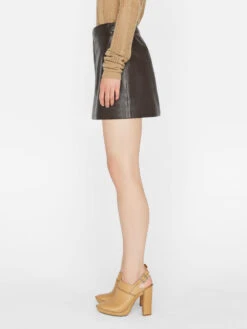 Leather Mini Skirt -- Espresso 12 Leather Mini Skirt -- Espresso -Chic Attire Store LWLT0707 ESPRESSO 0964