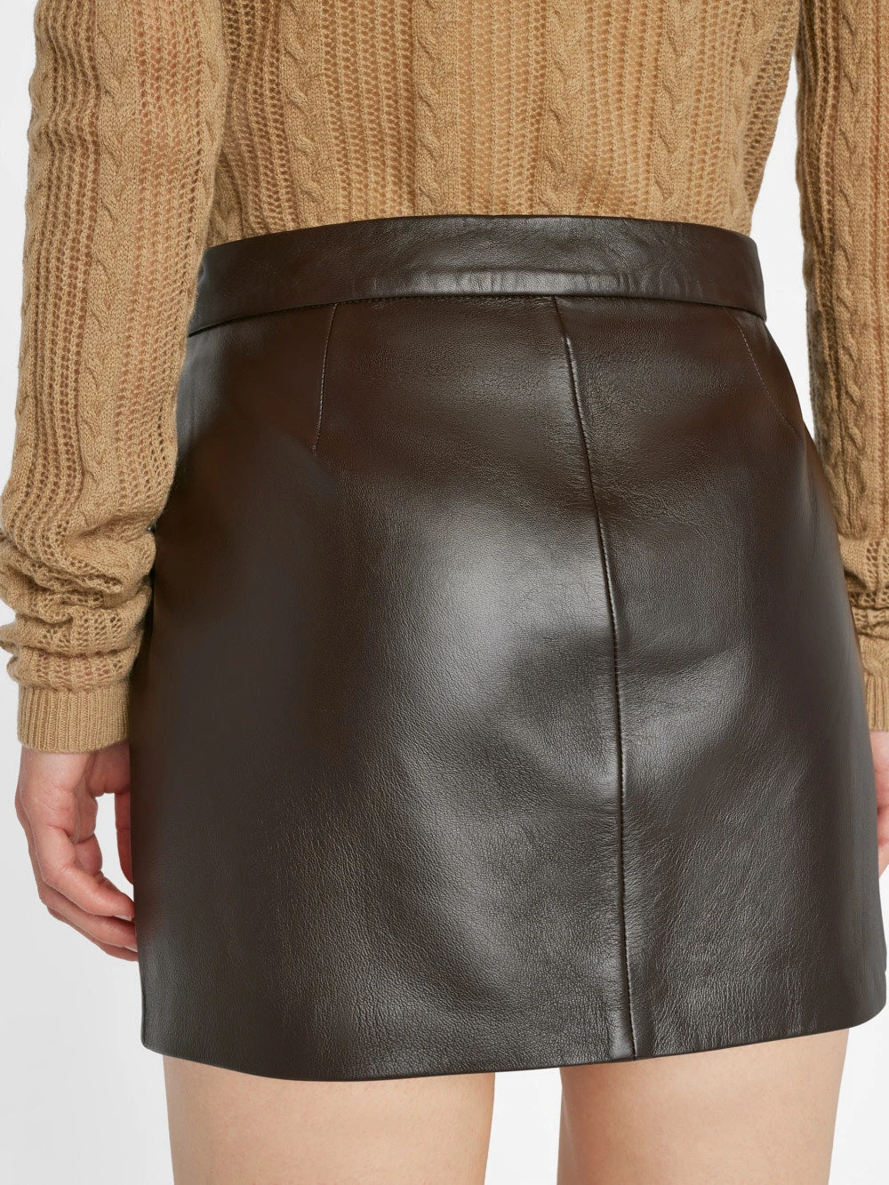 Leather Mini Skirt -- Espresso 6 Leather Mini Skirt -- Espresso - Image 4