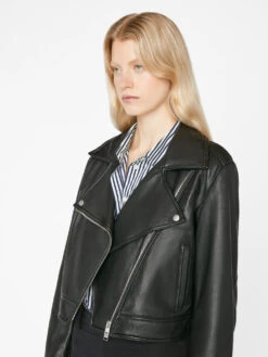 Moto Leather Jacket -- Noir -Chic Attire Store LWLT0708 NOIR 0290