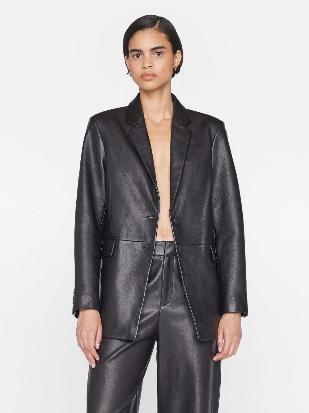 The Oversized Leather Blazer -- Noir 4 The Oversized Leather Blazer -- Noir - Image 2