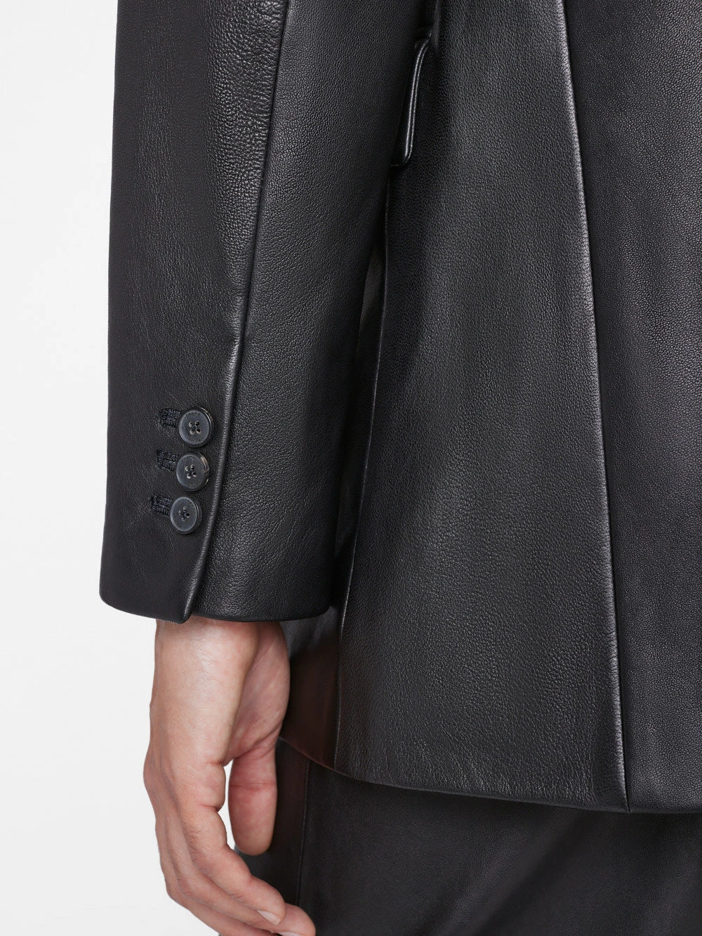 The Oversized Leather Blazer -- Noir 6 The Oversized Leather Blazer -- Noir - Image 4