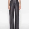 High Rise Relaxed Leather Trouser -- Noir -Chic Attire Store LWLT0712 NOIR 1019