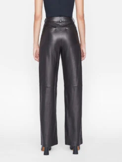 High Rise Relaxed Leather Trouser -- Noir -Chic Attire Store LWLT0712 NOIR 1032