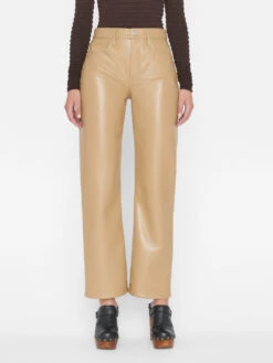 Recycled Leather Le Jane Crop -- Light Camel