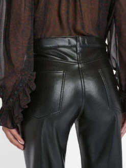 Recycled Leather Le Jane Crop -- Noir -Chic Attire Store LWLT0721 NOIR 0798