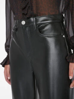 Recycled Leather Le Jane Crop -- Noir -Chic Attire Store LWLT0721 NOIR 0801