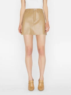 Recycled Leather Le High 'N' Tight Skirt -- Light Camel -Chic Attire Store LWLT0722 LIGHT CAMEL 0887