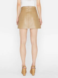 Recycled Leather Le High 'N' Tight Skirt -- Light Camel -Chic Attire Store LWLT0722 LIGHT CAMEL 0901