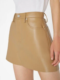 Recycled Leather Le High 'N' Tight Skirt -- Light Camel