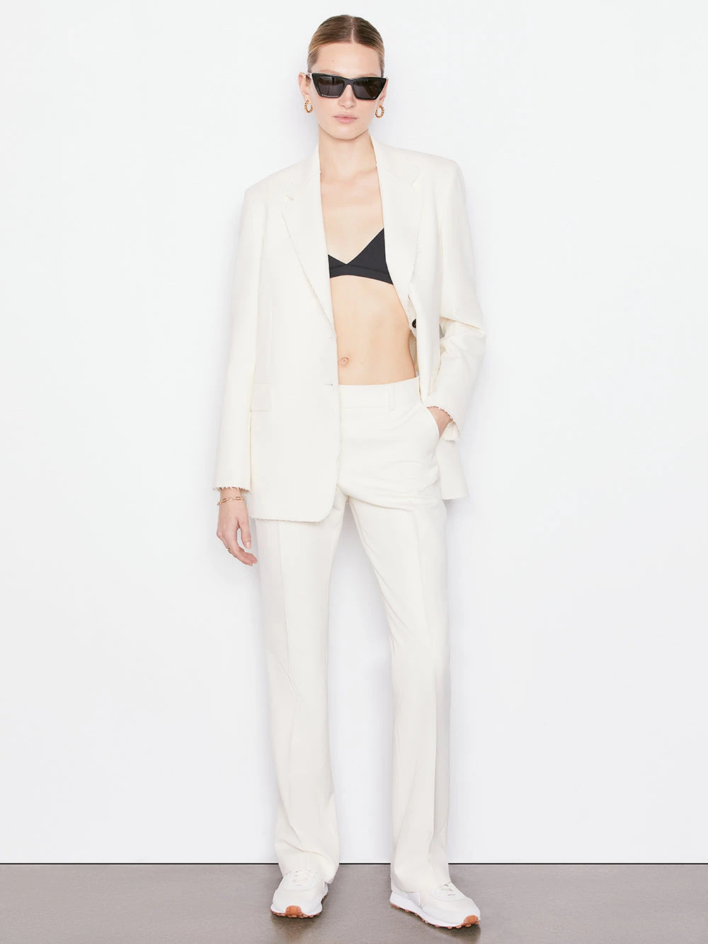 Oversized Raw Edge Blazer -- Off White 4 Oversized Raw Edge Blazer -- Off White - Image 2