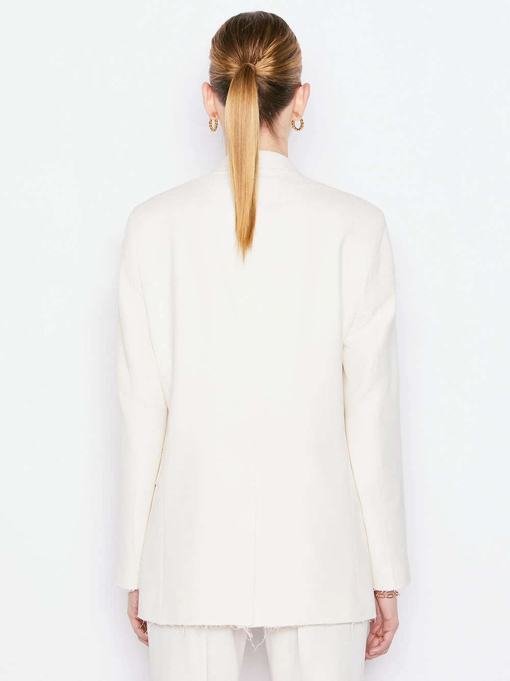 Oversized Raw Edge Blazer -- Off White 6 Oversized Raw Edge Blazer -- Off White - Image 4