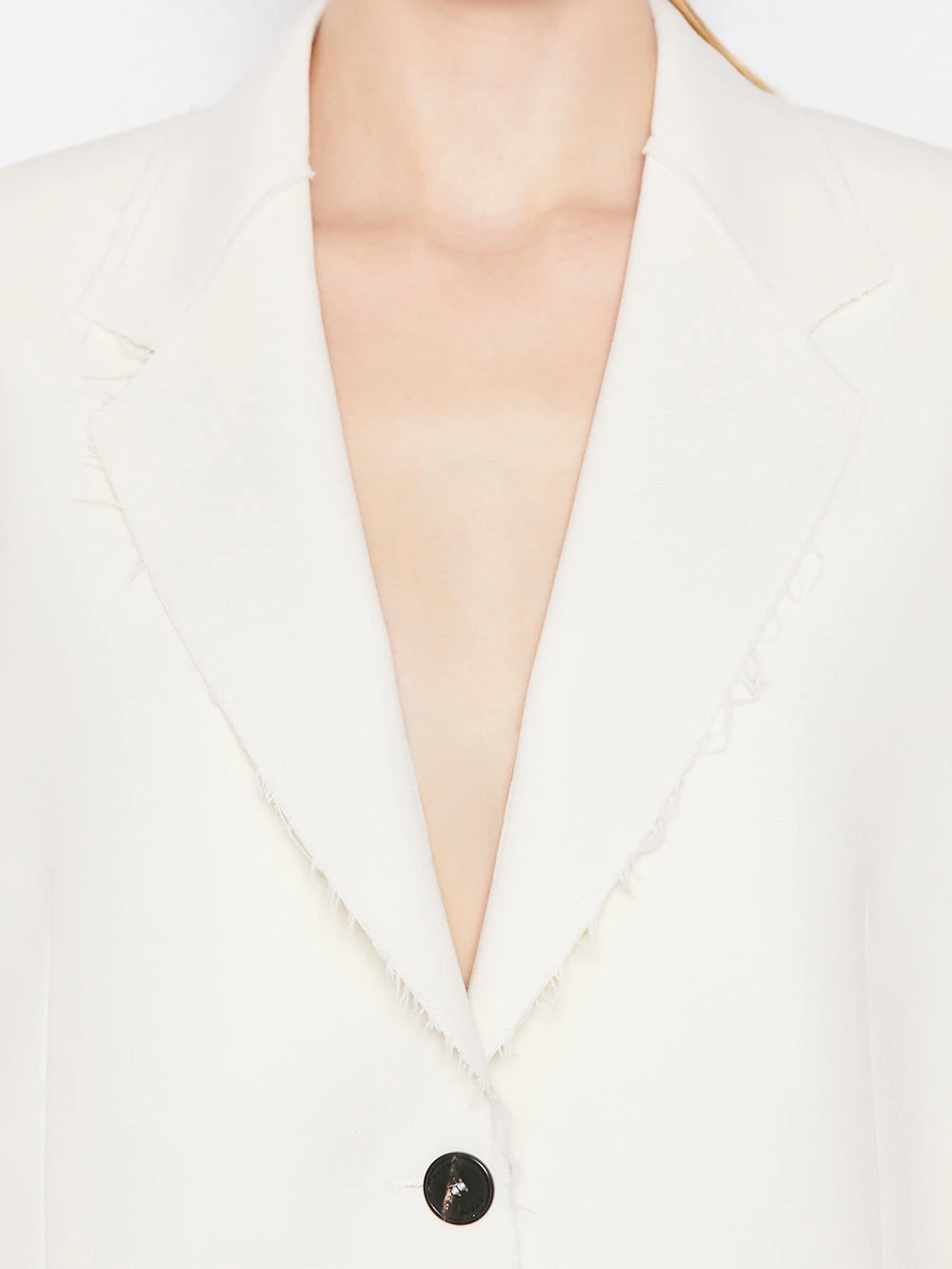 Oversized Raw Edge Blazer -- Off White 5 Oversized Raw Edge Blazer -- Off White - Image 3