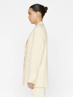 Oversized Raw Edge Blazer -- Butter -Chic Attire Store LWOT0881 BUTTER FRSP23EC II WOMENS DAY 02 0022HR