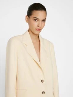 Oversized Raw Edge Blazer -- Butter -Chic Attire Store LWOT0881 BUTTER FRSP23EC II WOMENS DAY 02 0032HR