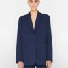 Oversized Raw Edge Blazer -- Navy -Chic Attire Store LWOT0881 NAVY FRSU23EC II WOMENS DAY 02 0993HR