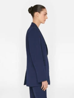 Oversized Raw Edge Blazer -- Navy -Chic Attire Store LWOT0881 NAVY FRSU23EC II WOMENS DAY 02 1024HR
