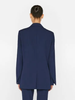 Oversized Raw Edge Blazer -- Navy -Chic Attire Store LWOT0881 NAVY FRSU23EC II WOMENS DAY 02 1033HR