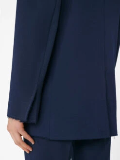Oversized Raw Edge Blazer -- Navy -Chic Attire Store LWOT0881 NAVY FRSU23EC II WOMENS DAY 02 1038HR