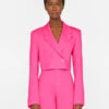 Cropped Strong Shoulder Blazer -- Flamingo 1 Cropped Strong Shoulder Blazer -- Flamingo -Chic Attire Store LWOT0906 FLAMINGO FRSU23EC WOMENS DAY 04 1553HR
