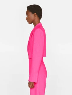 Cropped Strong Shoulder Blazer -- Flamingo -Chic Attire Store LWOT0906 FLAMINGO FRSU23EC WOMENS DAY 04 1572HR