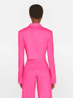 Cropped Strong Shoulder Blazer -- Flamingo -Chic Attire Store LWOT0906 FLAMINGO FRSU23EC WOMENS DAY 04 1577HR