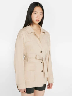 Cargo Jacket -- Sand -Chic Attire Store LWOT0907 SAND FRSU23EC II WOMENS DAY 01 0373HR