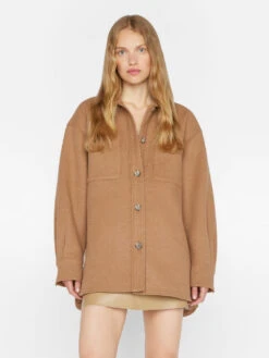 Oversized Trucker Shirt Jacket -- Light Camel 17 Oversized Trucker Shirt Jacket -- Light Camel -Chic Attire Store LWOT0948 LIGHT CAMEL 0835