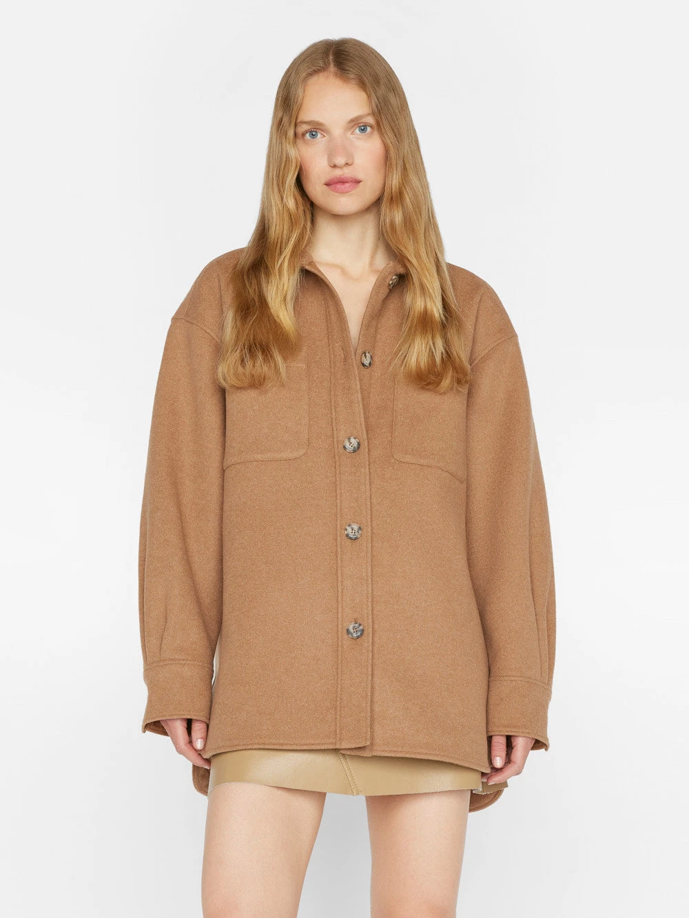 Oversized Trucker Shirt Jacket -- Light Camel 10 Oversized Trucker Shirt Jacket -- Light Camel - Image 8