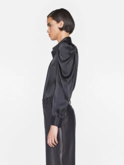 Gillian Long Sleeve Top -- Noir 15 Gillian Long Sleeve Top -- Noir -Chic Attire Store LWSH2157 NOIR 0950