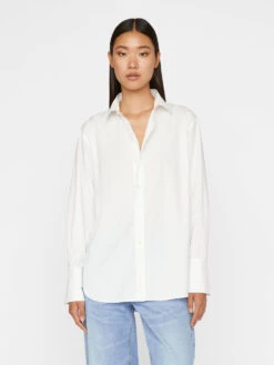 The Oversized Shirt -- Blanc 11 The Oversized Shirt -- Blanc -Chic Attire Store LWSH2378 BLANC FRW22EC II WOMENS DAY 02 0003HR