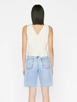 Cinched Crinkle Tank -- Off White -Chic Attire Store LWSH2580 OFFWHITE FRSP23EC II WOMENS DAY 01 0028HR