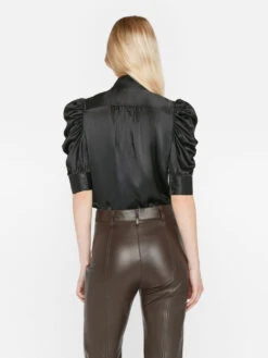 Gillian Top -- Glossy Noir -Chic Attire Store LWSH2645 NOIR 0618