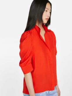 Gillian Top -- Red Orange -Chic Attire Store LWSH2645 RED ORANGE FRSU23EC II WOMENS DAY 01 0540HR