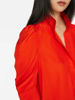 Gillian Top -- Red Orange -Chic Attire Store LWSH2645 RED ORANGE FRSU23EC II WOMENS DAY 01 0542HR