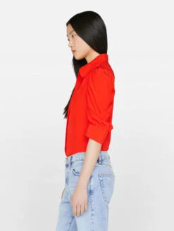 Gillian Top -- Red Orange -Chic Attire Store LWSH2645 RED ORANGE FRSU23EC II WOMENS DAY 01 0558HR