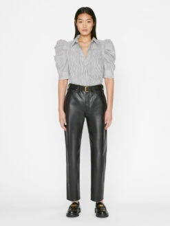 Ruched Puff Sleeve Shirt -- Noir Multi 11 Ruched Puff Sleeve Shirt -- Noir Multi -Chic Attire Store LWSH2765 NOIRMULTI FRSP23EC II WOMENS DAY 01 0018HR 2