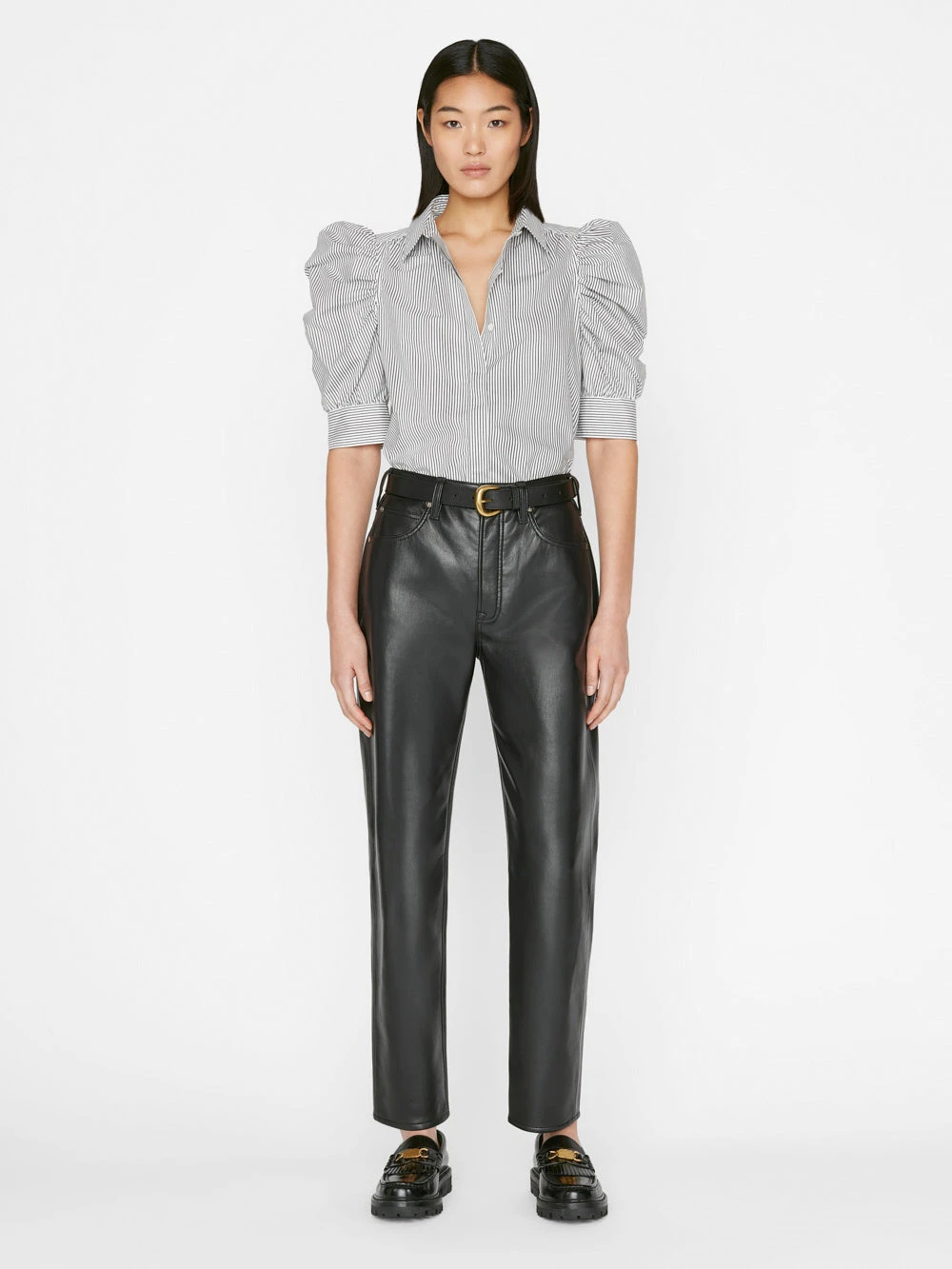 Ruched Puff Sleeve Shirt -- Noir Multi 5 Ruched Puff Sleeve Shirt -- Noir Multi - Image 3