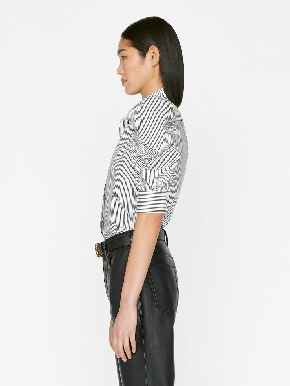 Ruched Puff Sleeve Shirt -- Noir Multi 7 Ruched Puff Sleeve Shirt -- Noir Multi - Image 5