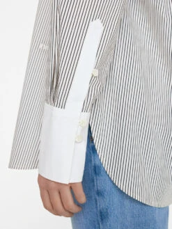 The Oversized Shirt -- Bone Multi -Chic Attire Store LWSH2779 BONE MULTI FRSU23EC II WOMENS DAY 01 0702HR