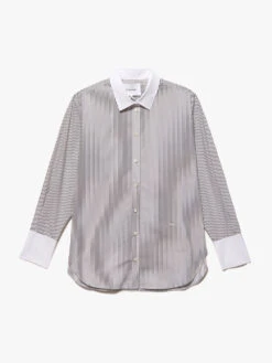 The Oversized Shirt -- Bone Multi -Chic Attire Store LWSH2779 BONM