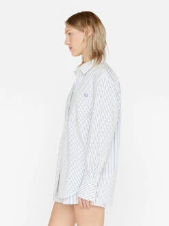 The Oversized Shirt -- Cobalt Multi -Chic Attire Store LWSH2793 COBALT MULTI FRSU23EC WOMENS DAY 03 0487HR