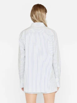 The Oversized Shirt -- Cobalt Multi -Chic Attire Store LWSH2793 COBALT MULTI FRSU23EC WOMENS DAY 03 0495HR