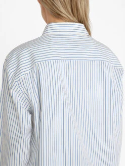 The Oversized Shirt -- Cobalt Multi -Chic Attire Store LWSH2793 COBALT MULTI FRSU23EC WOMENS DAY 03 0496HR