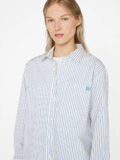 The Oversized Shirt -- Cobalt Multi -Chic Attire Store LWSH2793 COBALT MULTI FRSU23EC WOMENS DAY 03 0501HR