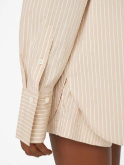 The Oversized Shirt -- Sand Multi -Chic Attire Store LWSH2793 SAND MULTI FRSU23EC WOMENS DAY 04 1418HR