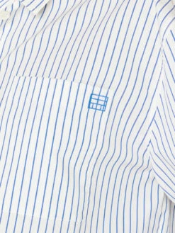 Cropped Wide Sleeve Shirt -- Cobalt Multi -Chic Attire Store LWSH2794 COBALT MULTI FRSU23EC WOMENS DAY 03 0451HR